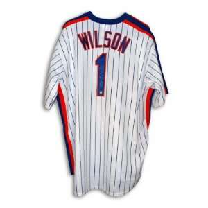  Mookie Wilson Autographed Jersey   with 1986 WS Champs 