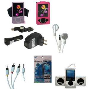   Car Charger + USB Sync/Data Cable + Stereo Headphone + Screen