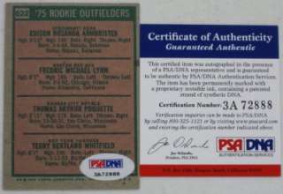 FRED LYNN Signed 1975 Topps RC Rookie 75 ROY Auto PSA  
