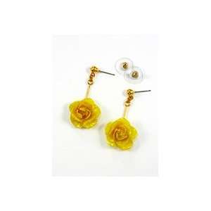  REAL FLOWER Yellow Earrings dipped in lacquer Everything 