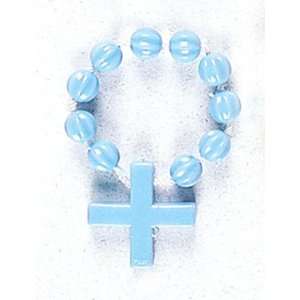    Finger Ring Rosary   Blue with Nylon   MADE IN ITALY Jewelry