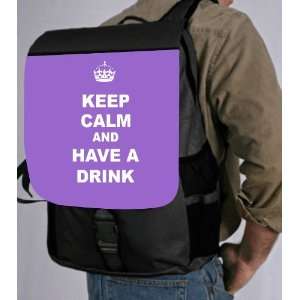 Keep Calm and have a Drink   Violet Back Pack   School Bag 