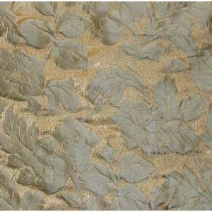  54 Wide Taffeta Jacquard Luxor Celedon Gold Fabric By 
