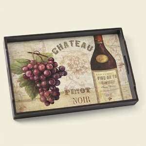   Chateau Grapes and Wine 18 x 12 inch Decorative Tray