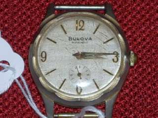 Vintage Bulova 10AX Movement 15 Jewels Mens Wrist Watch Gold Tone U.S 