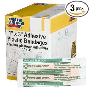 First Aid Only 1 X 3 Plastic Bandage, 100 Count Boxes 