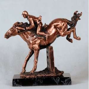  Copper Equestrian Rider Sculpture 