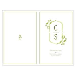 Floral Monogram Personalized Wedding Programs 24/pk  