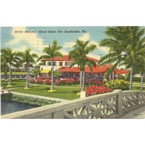   Vintage Postcard   Beautiful Island Home   Fort Lauderdale Florida