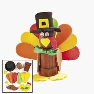 com Foam & Wooden Turkey Flowerpot Craft Kit   Craft Kits & Projects 