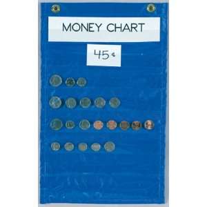  6 Pack PACON CORPORATION MONEY CHART BLUE 8 POCKETS 