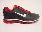NIKE AIR MAX + 2011 LEATHER MENS RUNNING SHOES BLACK RED 456325 016 
