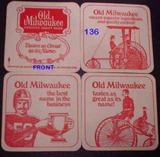   SET OF 3 DIFFERENT OLD TIME MILWAUKEE WISCONSIN BEER COASTERS #136