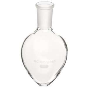 Chemglass CG 1554 04 Glass 250mL Pear Shaped Heavy Wall Flask, with 24 
