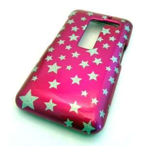  LG MS910 Esteem Pink Silver Stars Design Gloss Hard Case 