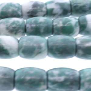  Old Jade  Barrel Plain   14mm Height, 12mm Width, Sold by 16 Inch 