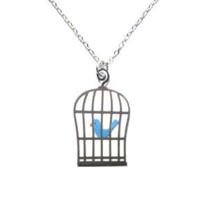  Sour Cherry Silver plated base Bird Cage Necklace (18 inch 