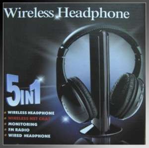IN 1 Wireless Earphone Headphone For TV PC  DVD  