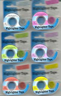 HIGHLIGHTER TAPE JACKPOT 6 DIFFERENT COLORS  