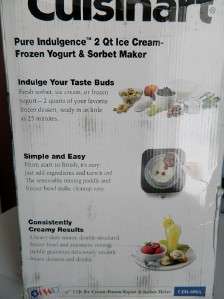   Indulgence Ice Cream,sorbet,frozen yogurt Maker 2 qt. CIM 60SA  