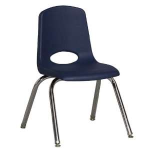 Early Childhood Resources 14 Stack Chair Chrome   Navy with Glide