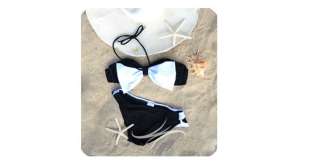Sexy Bow Knot Ruffle Bandeaukini Bikini Set Bathing Suit Swimsuit S M 