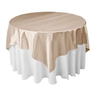   70 Inch Square Satin Overlay Beige Factory Discount
