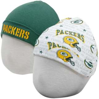 Gerber Green Bay Packers Infant Green White 2 Pack Knit Beanies 