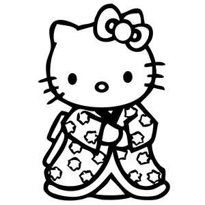 Hello Kitty Geisha Kimono Vinyl Sticker Decal Cute Sanrio JDM Choose 