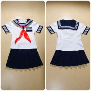 New Japanese School Girl Sailor Uniform Cosplay Costume  