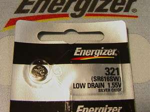 Energizer 321   SR616SW Watch Battery Batteries  