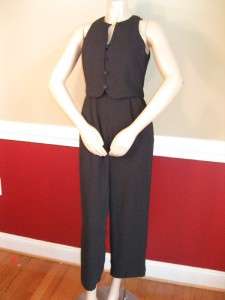 Ladies Tuxedo Ann Taylor Black Formal Jumpsuit 4 P Suit  