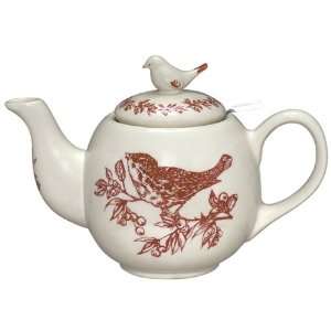  J. Willfred Red Bird Toile 7 Teapot with Lid Patio, Lawn 