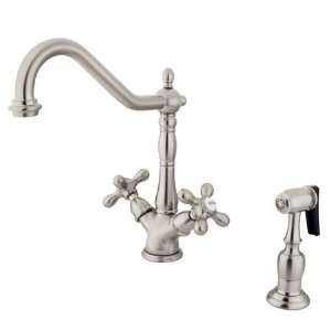 Kingston Brass KS1238AXBS Heritage Deck Mount Kitchen Faucet with 