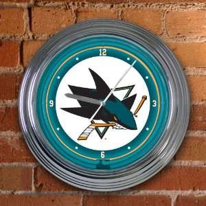 San Jose Sharks Team 14 Neon Clock NHL Hockey Fan Shop Sports Team 