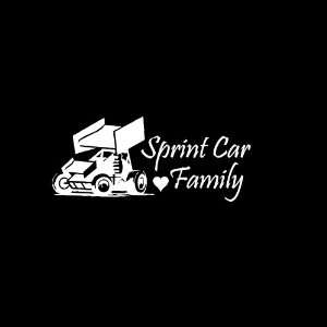 Sprint Car Family Racing Car Window Decal Sticker White 7 