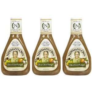 Newmans Own Olive Oil & Vinegar Dressing, 16 oz, 2 ct (Quantity of 3)