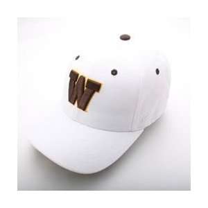 Wyoming Cowboys Fitted Wordmark Hat (White)  Sports 