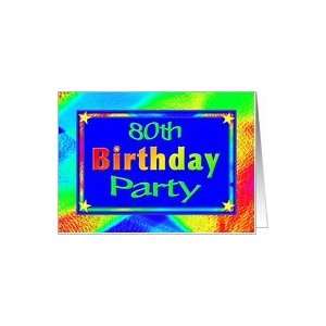    80thth Birthday Party Invitations Bright Lights Card Toys & Games