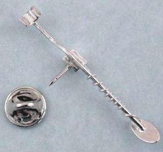 Hand Crafted Sterling Silver metal detector hat tack styled after 