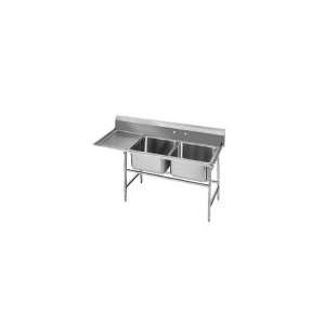   Sink, (2) 36 x 36 x 12 in D, 36 in Left Drainboard, 16 Ga. Stainless