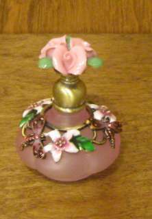 Welforth Perfume Bottle #PB1044 PINK FLOWER & DRAGONFLY  