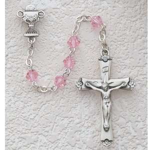 Sterling Silver Girls Childrens First Communion Rosary with Chalice 