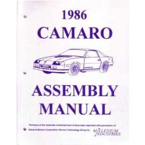  1986 CHEVROLET CAMARO Assembly Manual Book Rebuild 