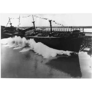  Launching of a Liberty ship T.J. JACKSON,c1942,WWI ship 