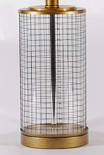 25 High Clear Glass Cylinder Mesh Overlay Table Lamp  