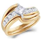 ApexJewels Diamond Engagement Rings Set 14k White Gold Wedding 