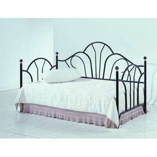 FurnitureMaxx Black Metal Peacock Style Daybed Frame Only 