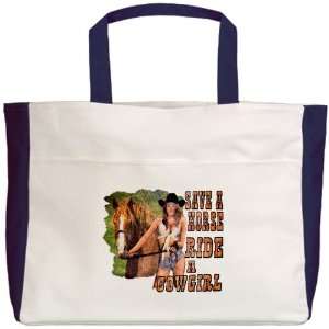  Beach Tote Navy Country Western Lady Save A Horse Ride A 