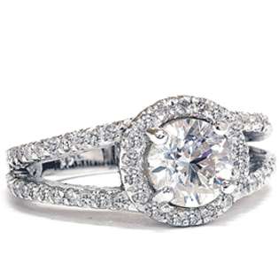 27CT HUGE Diamond Split Shank Halo Engagement Ring  Pompeii3 Inc 